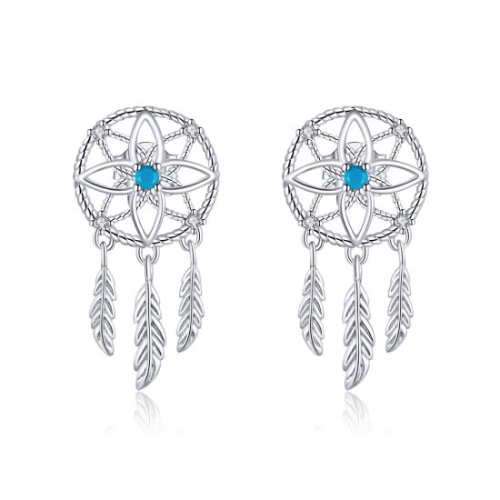 Brinco Apanhador de Sonhos estilo Pandora - BSE339  Clique na imagem para fechar