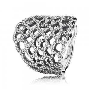 Lace Anel PANDORA de Prata com Zircônia Cúbica - 190907CZ