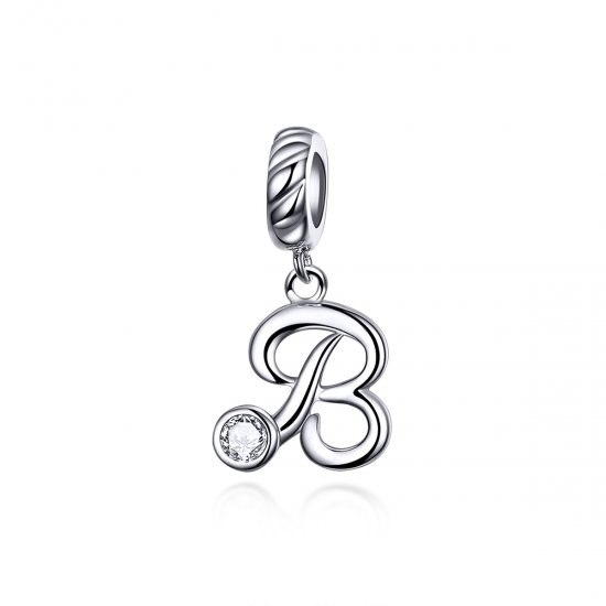 Charm Pendente Letra B estilo Pandora - SCC1183-B  Clique na imagem para fechar