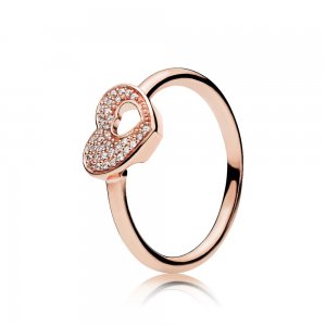 Anel PANDORA ROSETM Combinável Moldura Mini Coração - 186550CZ Anel PANDORA ROSETM Combinável Moldura Mini Coração - 186550CZ