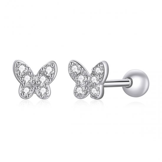 Brincos Petit Borboleta estilo Pandora - SCE1116  Clique na imagem para fechar