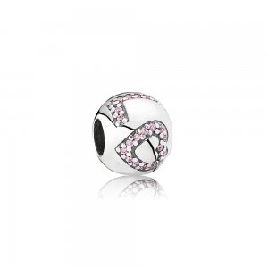 Charm PANDORA de Prata Love - Pavê Rosa - 791196PCZ