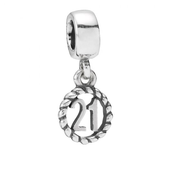Charm Pendente 21º Aniversário Pandora - 790496  Clique na imagem para fechar