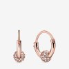 Brinco Argolas Pavé Bead Pandora Rosa - 288294CZ