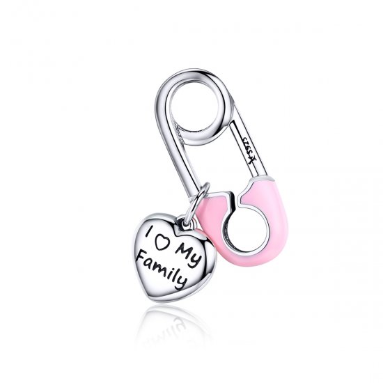 Charm Pendente Eu amo minha família estilo Pandora - SCC1145  Clique na imagem para fechar