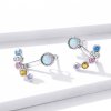 Brincos Petit Bolhas Coloful estilo Pandora - BSE392