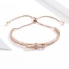 Bracelete estilo Pandora Rígido Bowknot doce Rosa - SCB108-C