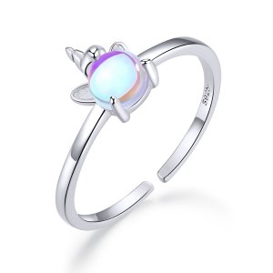 Anel Unicórnio extravagante estilo Pandora - SCR642 Anel Unicórnio extravagante estilo Pandora - SCR642