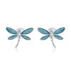 Brincos Petit Pequena libélula estilo Pandora - BSE455 Brincos Petit Pequena libélula estilo Pandora - BSE455