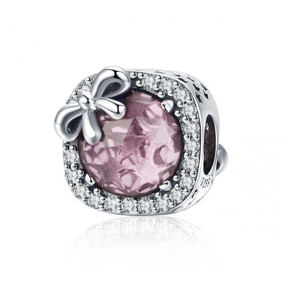 Charm Laço Pavé Rosa estilo Pandora - SCC1058-PK  Clique na imagem para fechar