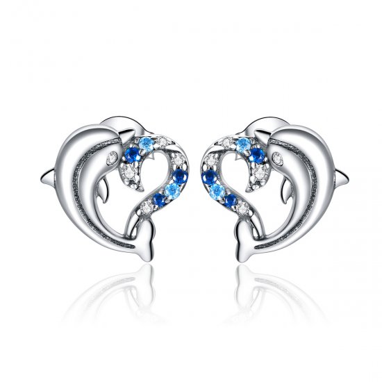 Brincos Petit Duendes golfinhos estilo Pandora - SCE930  Clique na imagem para fechar