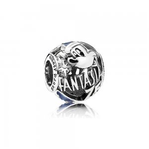 Charm Pandora de prata Sorcerer Mickey Fantasia 75º Aniversário Charm Pandora de prata Sorcerer Mickey Fantasia 75º Aniversário