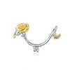 Charm Dois tons Rose Vines estilo Pandora - BSC322 Charm Dois tons Rose Vines estilo Pandora - BSC322