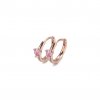 Brinco Argolas Paciência Azul Claro Huggie Pandora Rosa - 289304C02