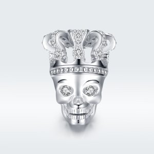 Charm Crânio Com Coroa estilo Pandora - SCC1361 Charm Crânio Com Coroa estilo Pandora - SCC1361