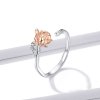 Anel Flor rosa dourada estilo Pandora - BSR134
