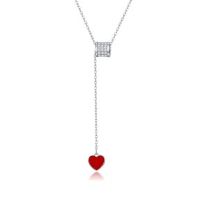 Colar Coração Vermelho Amoroso estilo Pandora - SCN424
