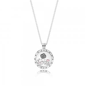 Pandora Floating Locket Médio e Petit Element Para sempre corações