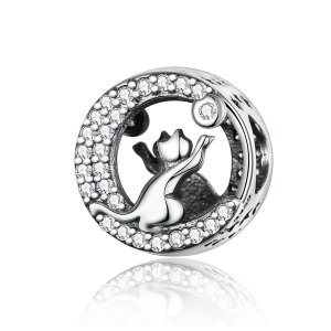Charm Gatinho feliz life Pandora - SCC1203 Charm Gatinho feliz life Pandora - SCC1203