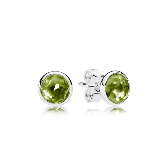 Brinco PANDORA Gota de Peridoto Agosto - 290738PE  Clique na imagem para fechar