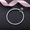 Bracelete Rígido PANDORA de Prata de Lei com fecho de coração e zircônias