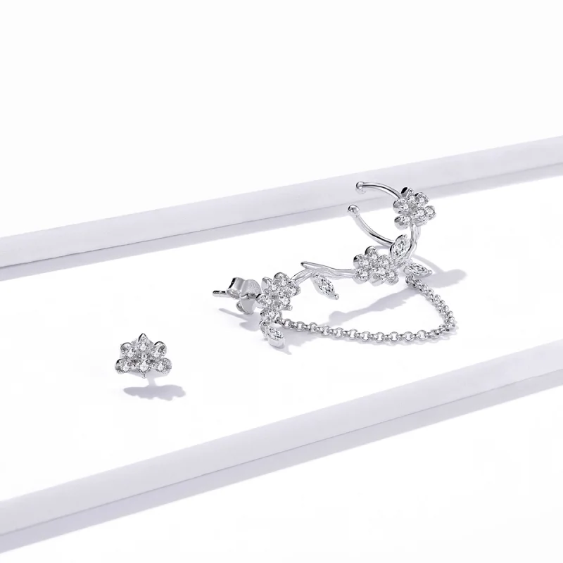 (imagem para) Pandora Style Blossoms On Moshang Ear clip - BSE476 - Visualizar 2