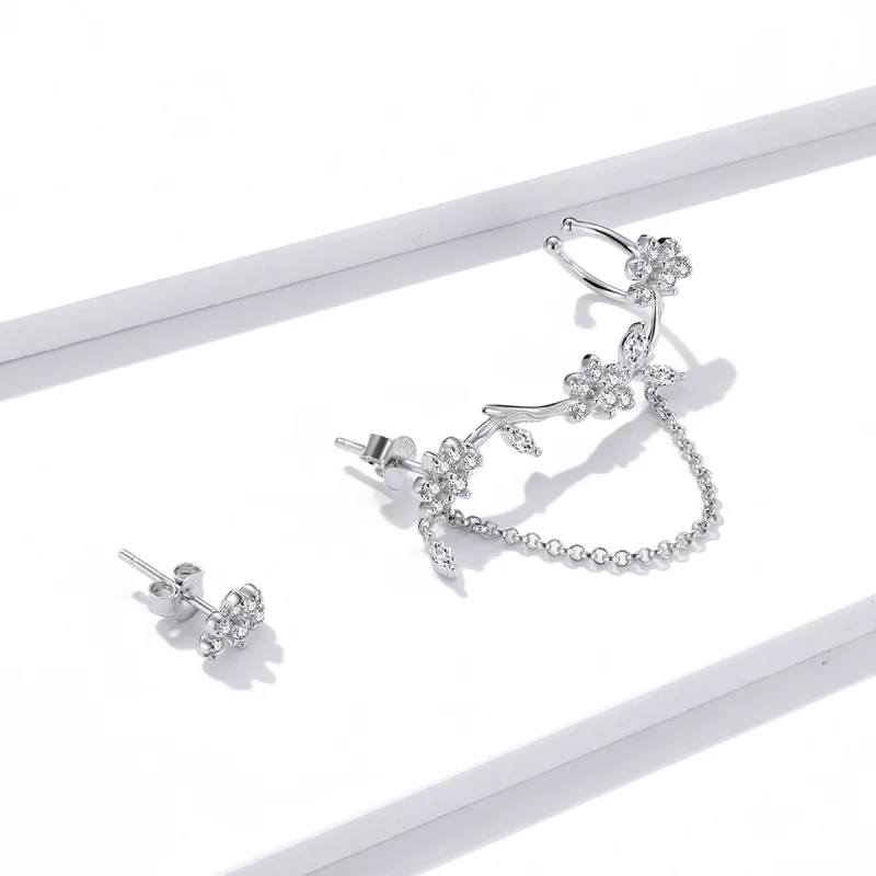 (imagem para) Pandora Style Blossoms On Moshang Ear clip - BSE476 - Visualizar 4