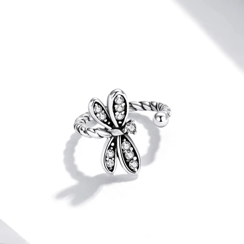 (imagem para) Pandora Style Delicate Dragonfly Ear clip - SCE1295 - Visualizar 3