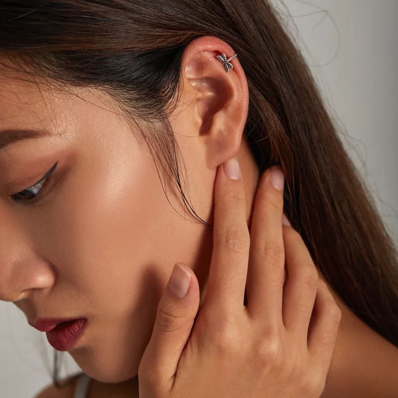 (imagem para) Pandora Style Delicate Dragonfly Ear clip - SCE1295 - Visualizar 6