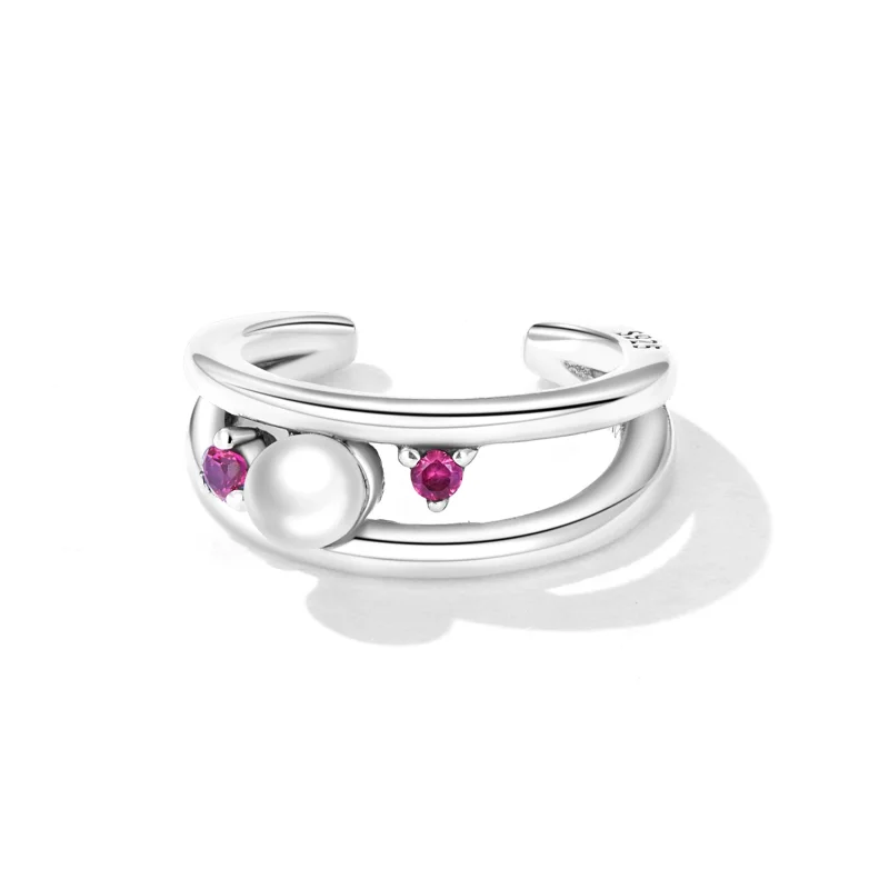 (imagem para) Pandora Style Exquisite Shell Pearl Double Layer Ear clip - SCE1431 - Visualizar 2