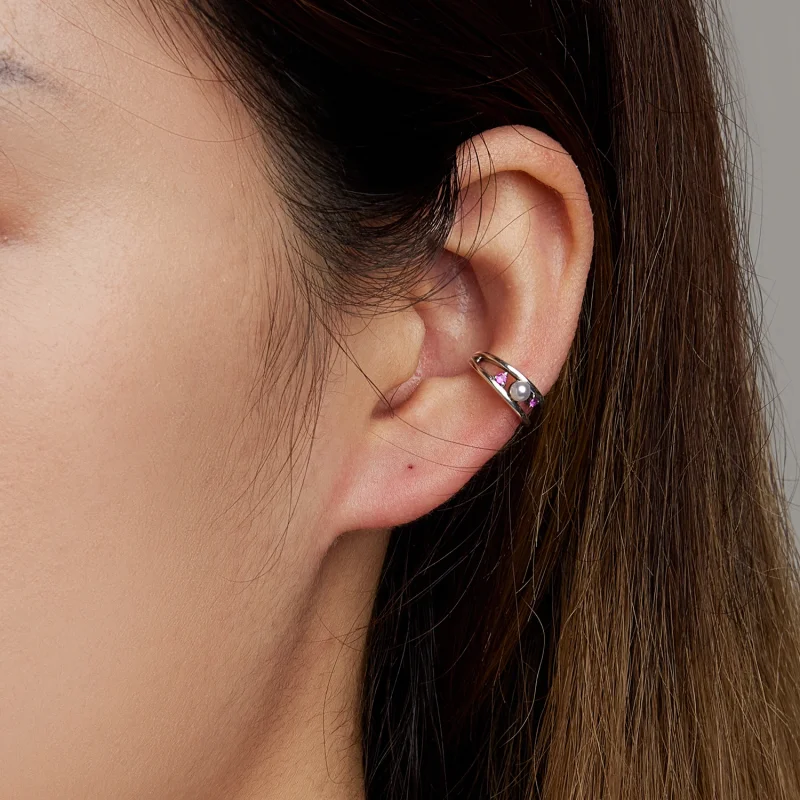 (imagem para) Pandora Style Exquisite Shell Pearl Double Layer Ear clip - SCE1431 - Visualizar 5