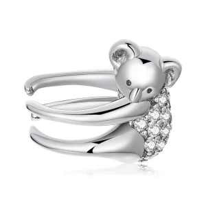 Pandora Style Koala Ear clip - SCE1338 (imagem para) Pandora Style Koala Ear clip - SCE1338