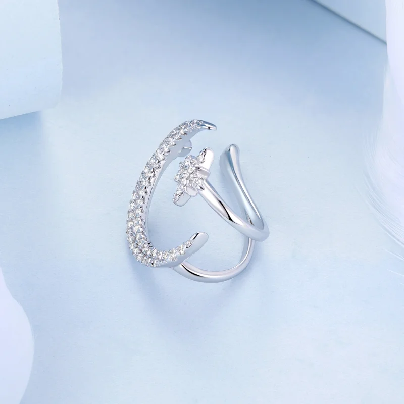 (imagem para) Pandora Style Moon and Stars Ear clip - BSE701 - Visualizar 4