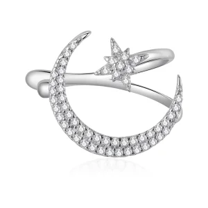 Pandora Style Moon and Stars Ear clip - BSE701 (imagem para) Pandora Style Moon and Stars Ear clip - BSE701