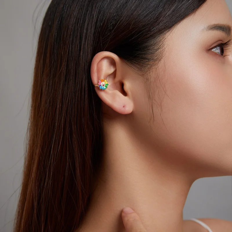 (imagem para) Pandora Style Pop Sun Flower Ear clip - SCE1235 - Visualizar 3