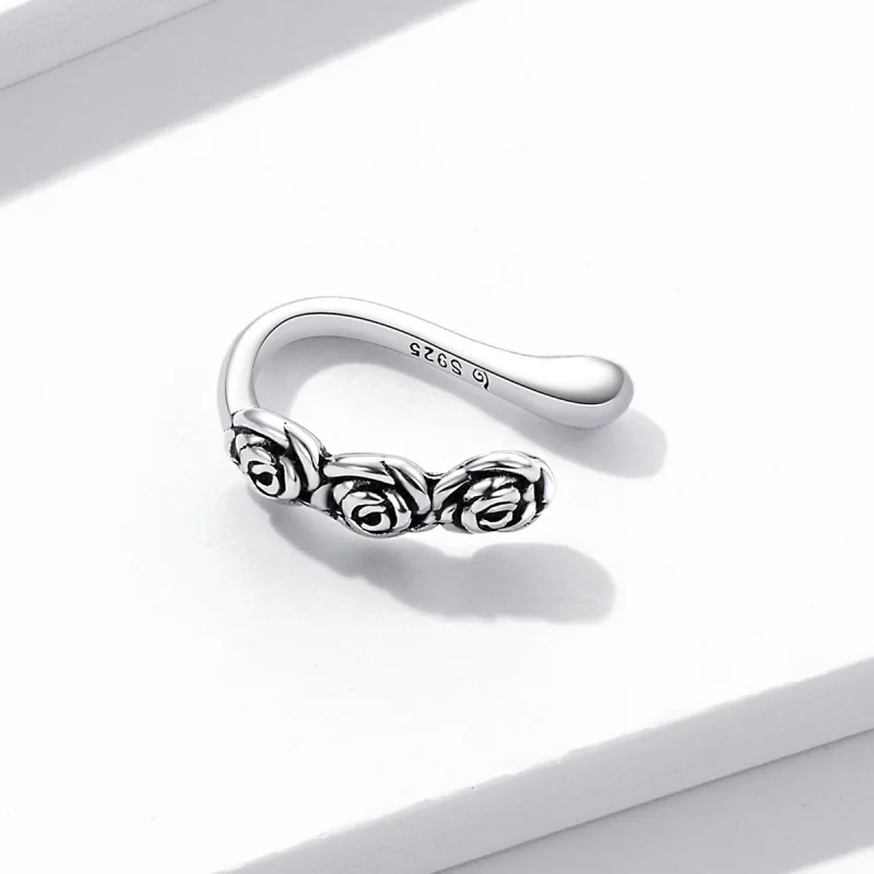 (imagem para) Pandora Style Retro Rose Ear clip - BSE582 - Visualizar 4