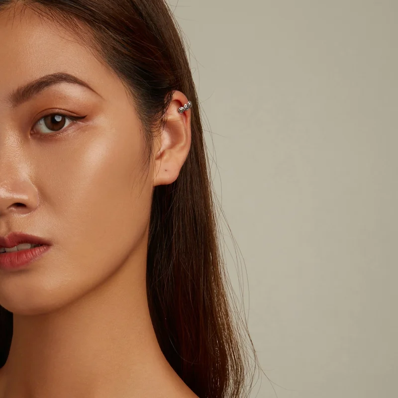 (imagem para) Pandora Style Retro Rose Ear clip - BSE582 - Visualizar 6