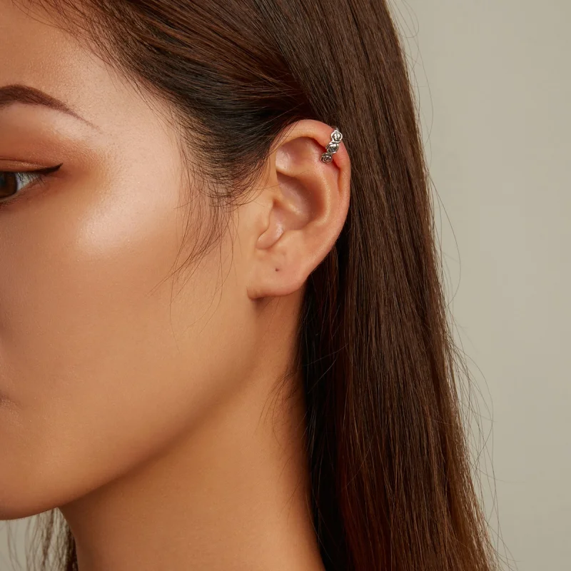 (imagem para) Pandora Style Retro Rose Ear clip - BSE582 - Visualizar 7