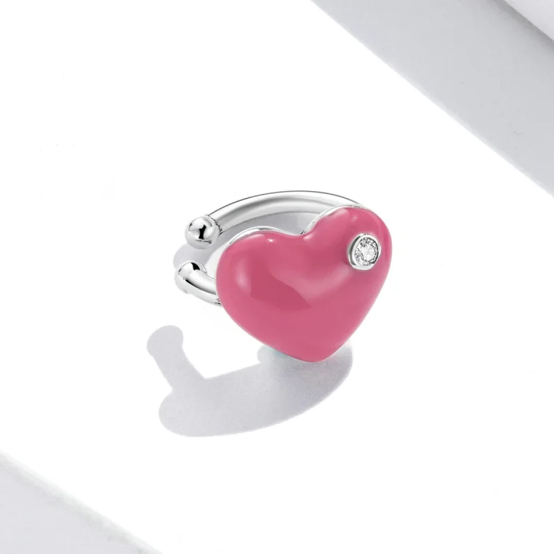 (imagem para) Pandora Style Rose Red Heart Ear clip - SCE1362 - Visualizar 2