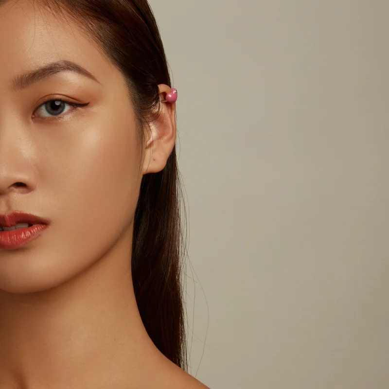 (imagem para) Pandora Style Rose Red Heart Ear clip - SCE1362 - Visualizar 5