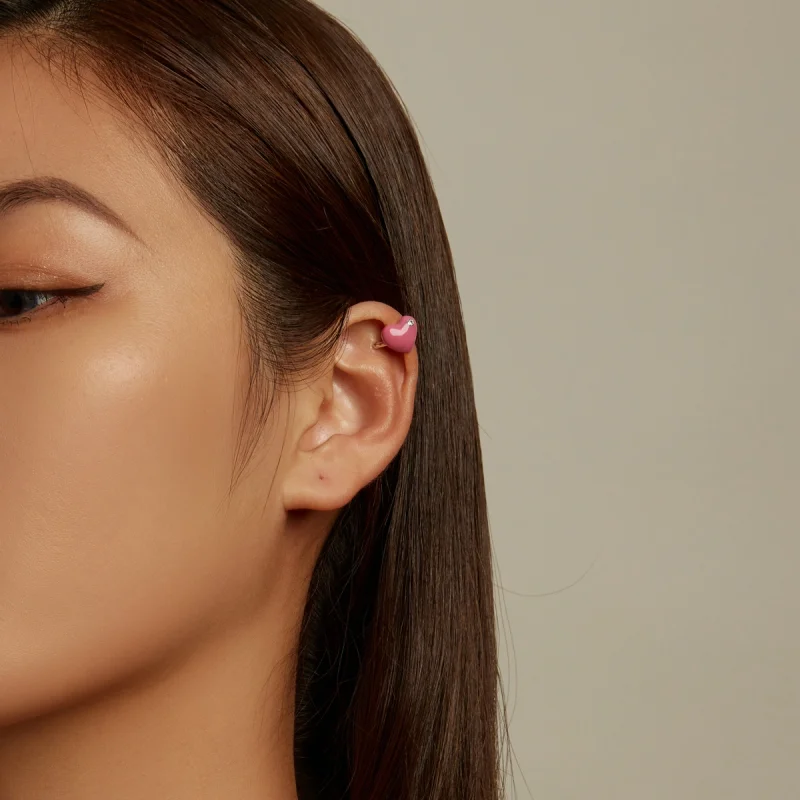 (imagem para) Pandora Style Rose Red Heart Ear clip - SCE1362 - Visualizar 6