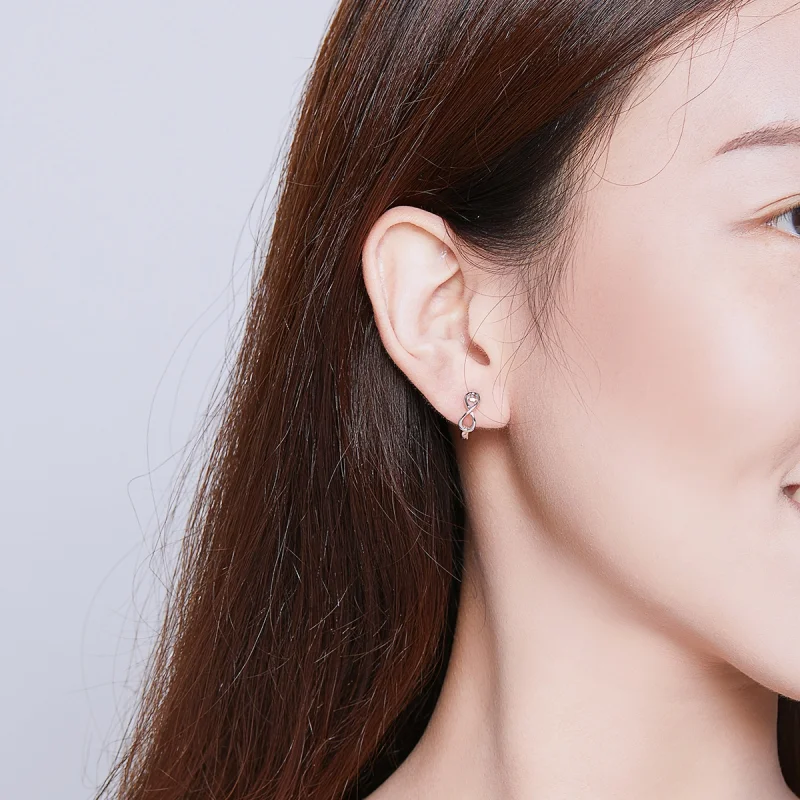 (imagem para) Brinco Argolas Amor infinito estilo Pandora - SCE743 - Visualizar 5