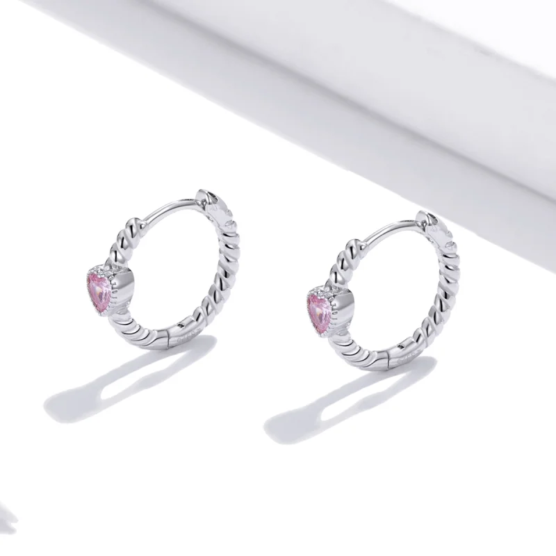 (imagem para) Brinco Argolas Amor puro estilo Pandora - SCE1081 - Visualizar 3