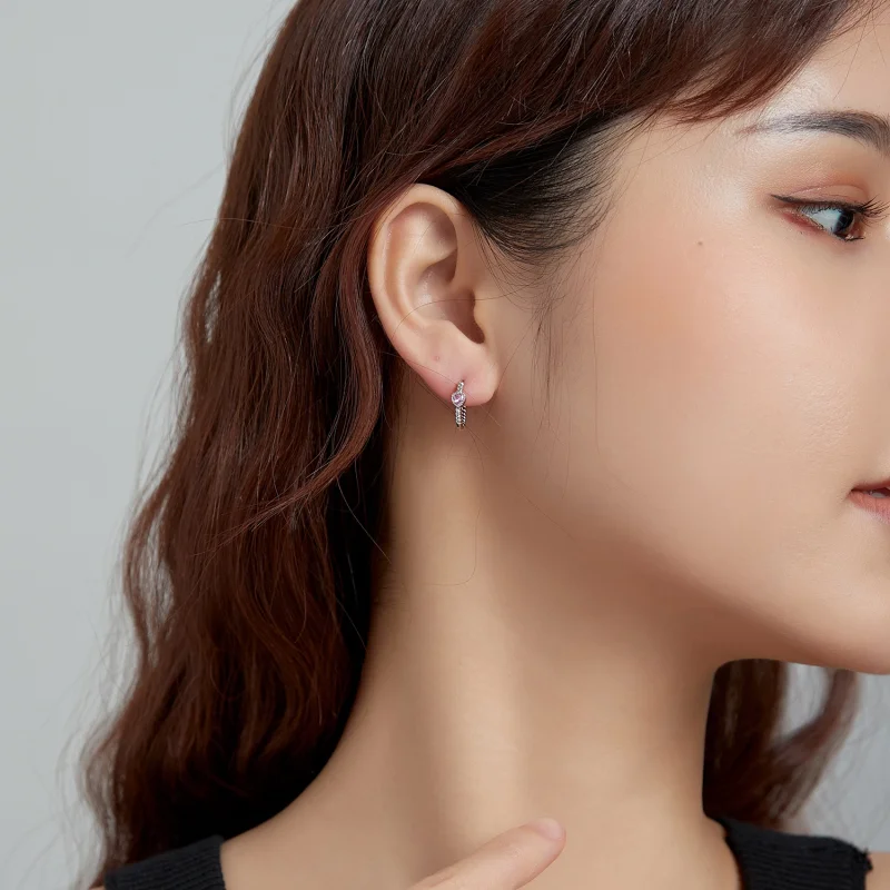 (imagem para) Brinco Argolas Amor puro estilo Pandora - SCE1081 - Visualizar 7