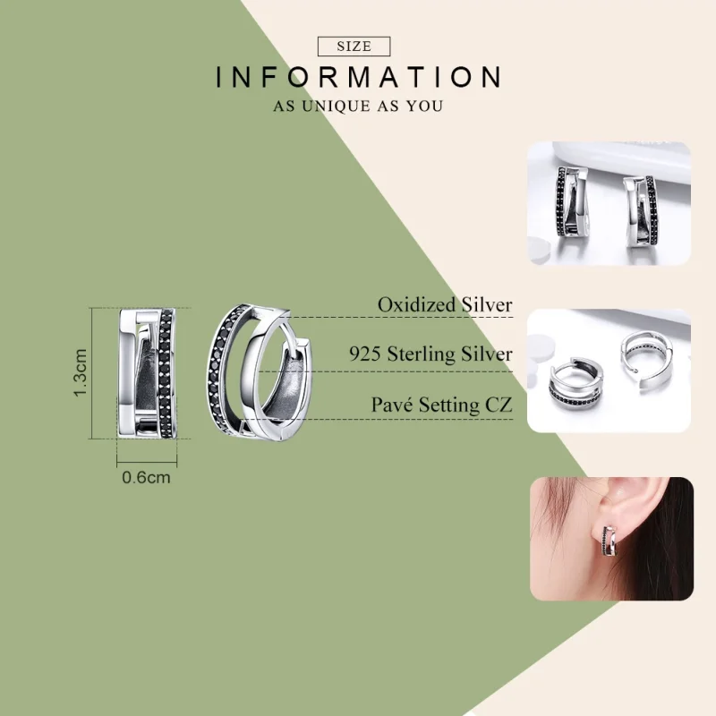 (imagem para) Brinco Argolas Amor puro estilo Pandora - SCE444 - Visualizar 3