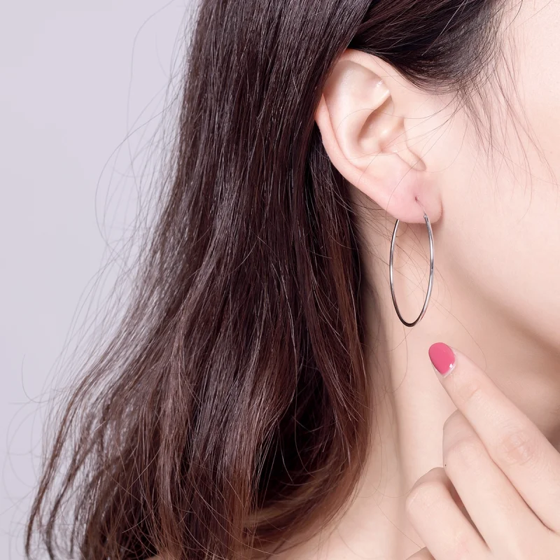 (imagem para) Brinco Argolas Argola grande estilo Pandora - SCE598 - Visualizar 4