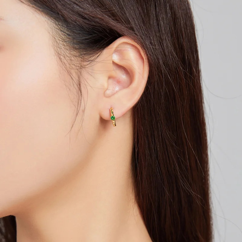 (imagem para) Brinco Argolas Bola estilo Pandora - SCE1050-GN - Visualizar 5