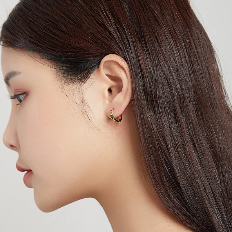 (imagem para) Brinco Argolas Bola estilo Pandora - SCE1050-GN - Visualizar 6