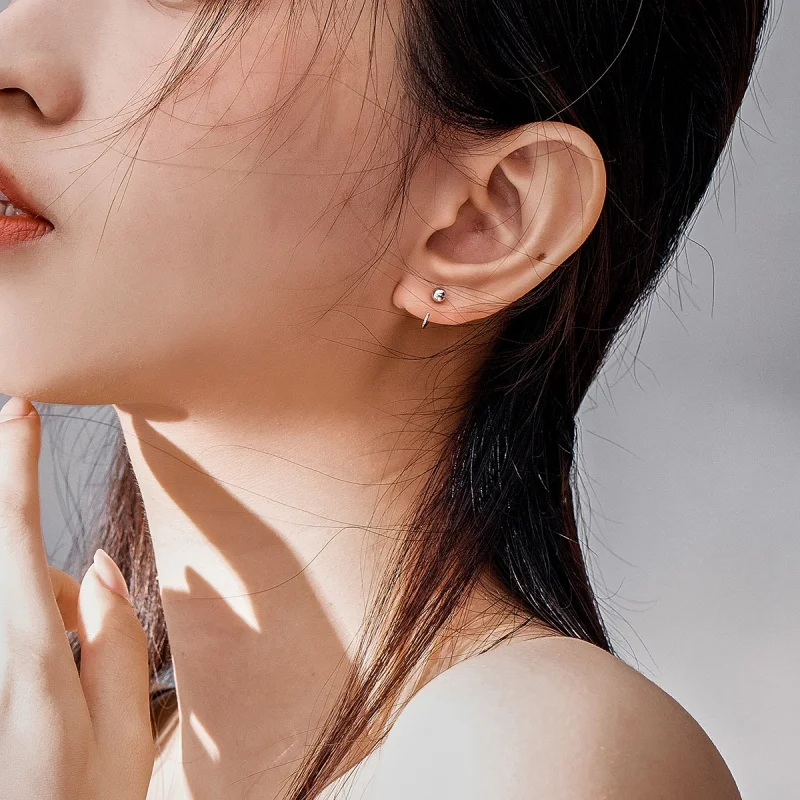 (imagem para) Brinco Argolas Bola pequena estilo Pandora - SCE782-A - Visualizar 6