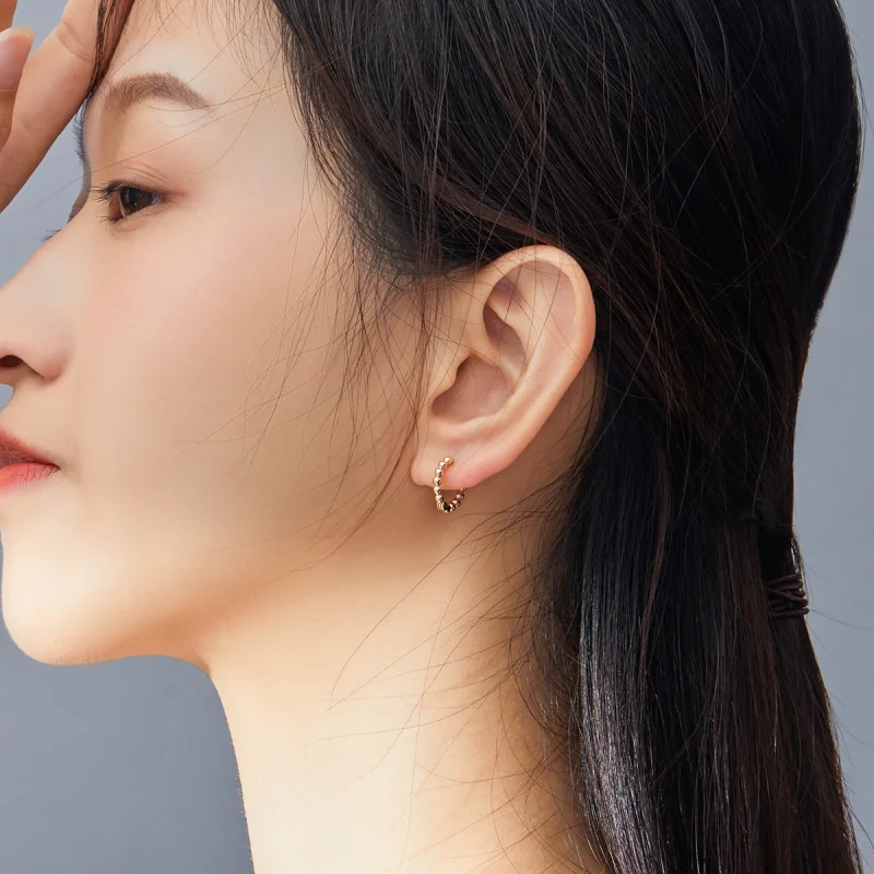 (imagem para) Brinco Argolas Bola pequena estilo Pandora - SCE807-B - Visualizar 6